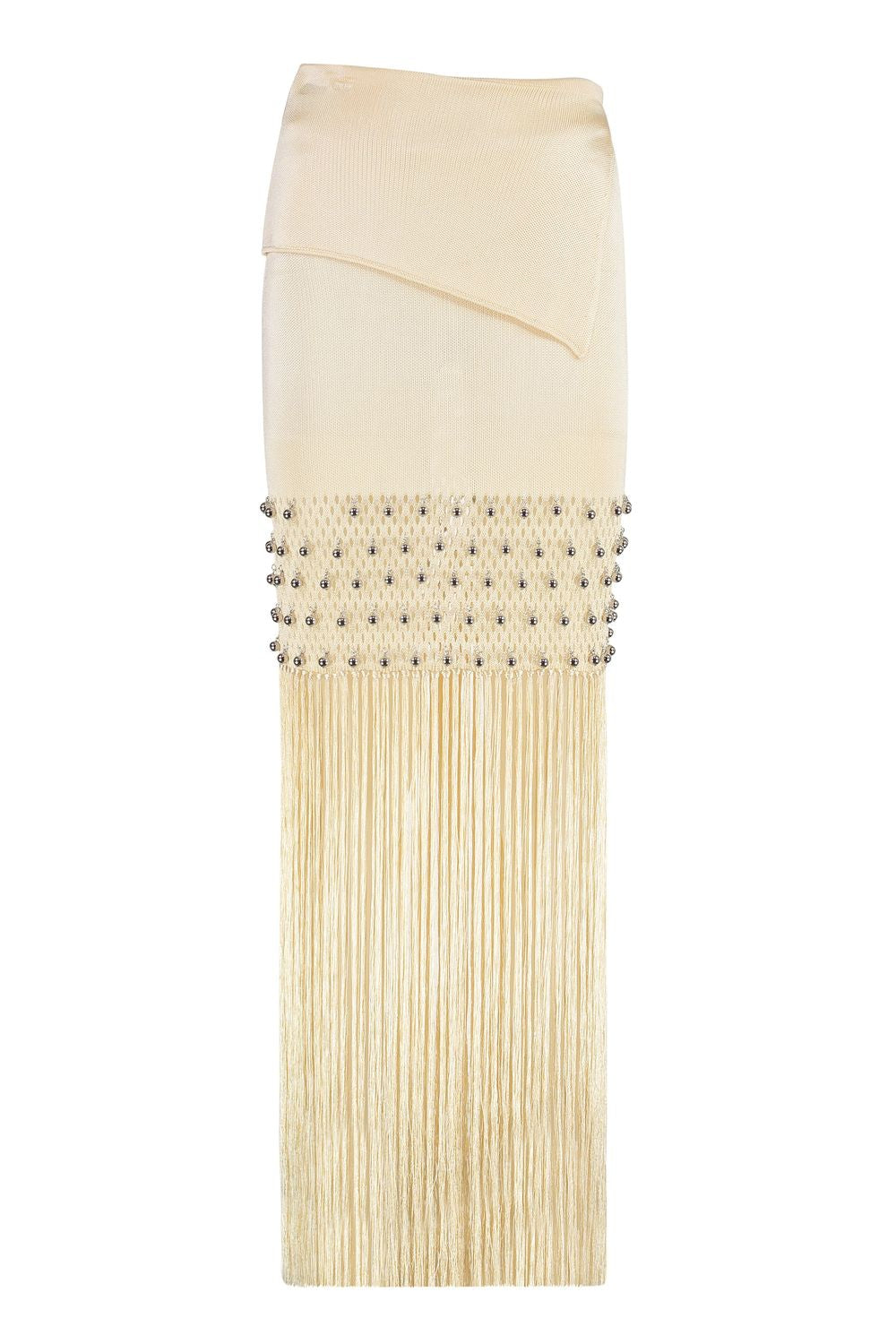 PACO RABANNE Fringed Knit Skirt Size S