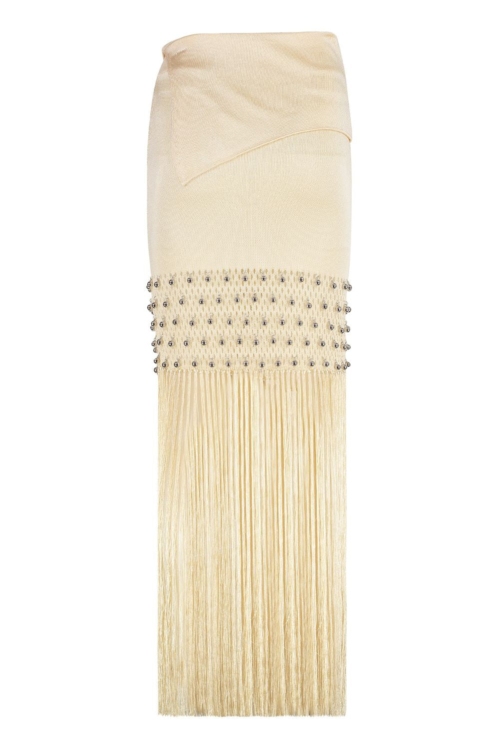 PACO RABANNE Fringed Knit Skirt Size S