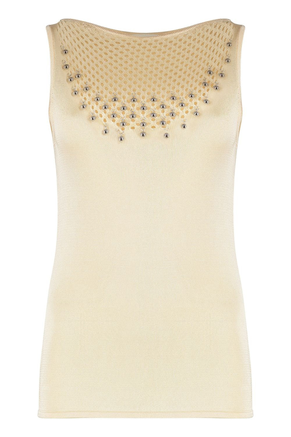 PACO RABANNE Knit Top with Metal Beads - Size M