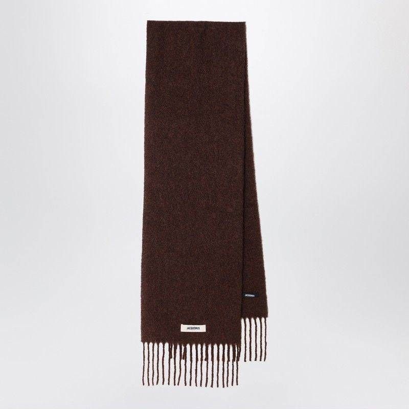 JACQUEMUS Textured Alpaca and Mohair Scarf with Decorative Fringes