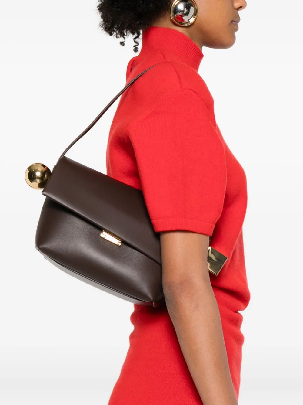 JACQUEMUS Mini Round Shoulder Handbag