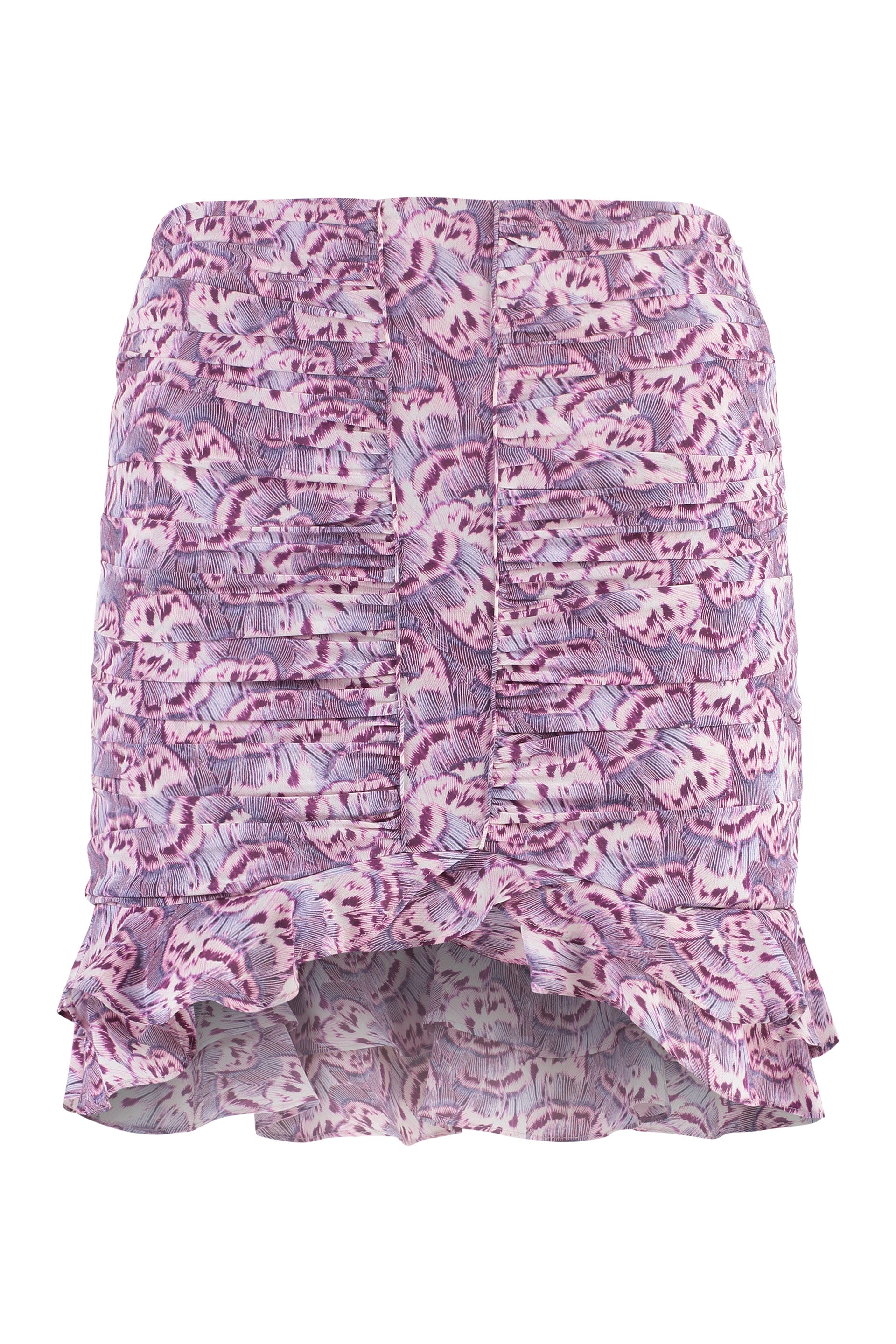 ISABEL MARANT Printed Silk Mini Skirt with Asymmetric Hemline