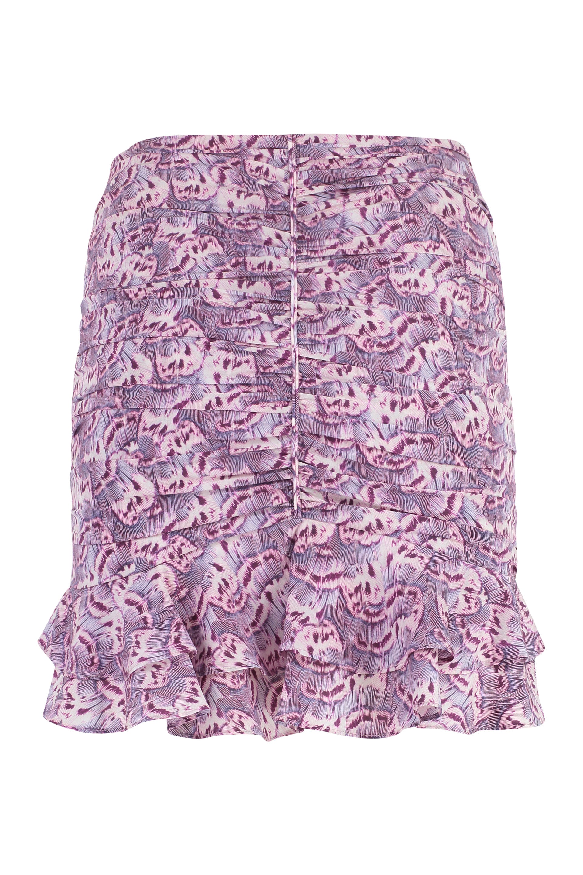 ISABEL MARANT Printed Silk Mini Skirt with Asymmetric Hemline