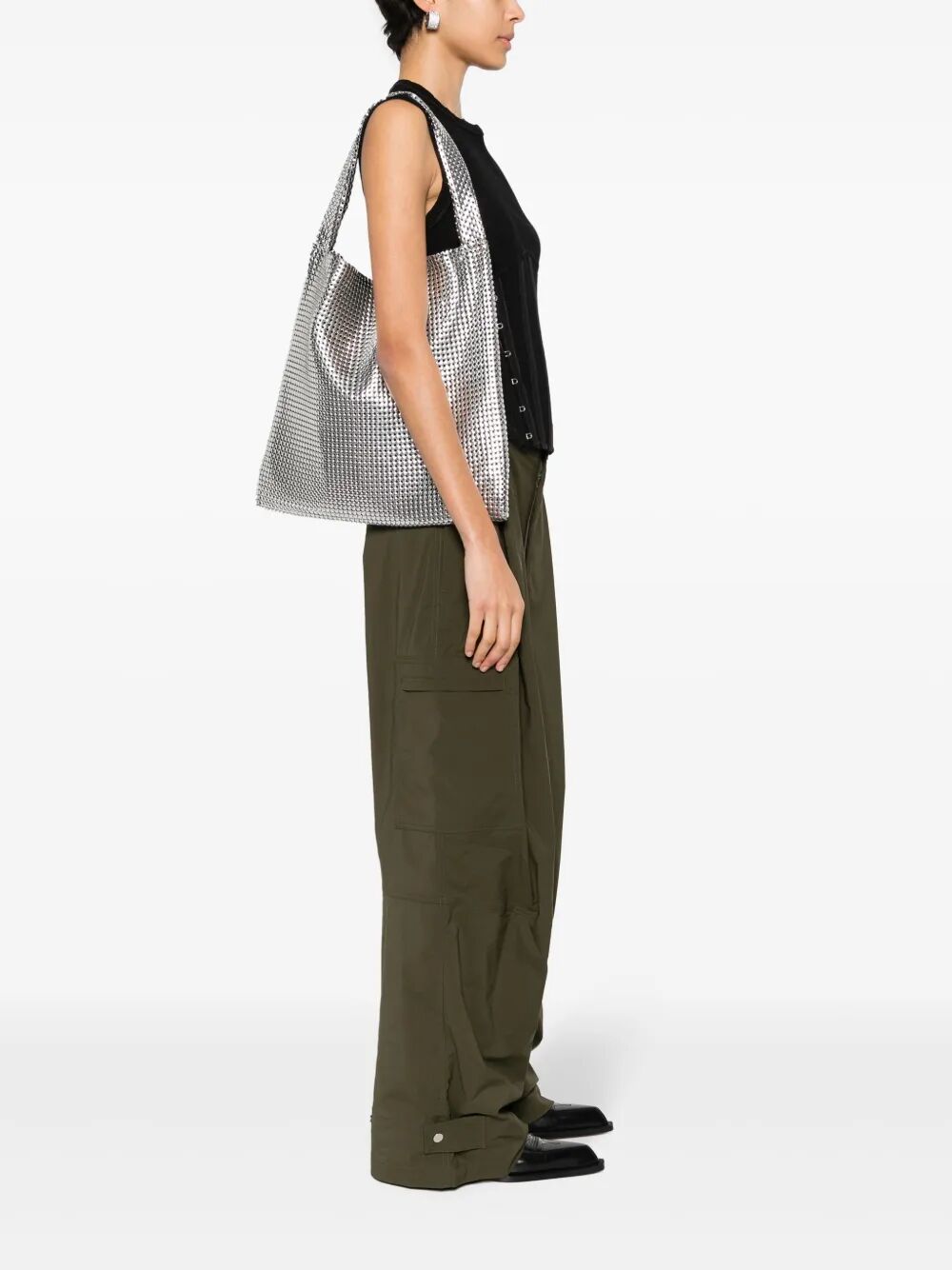 PACO RABANNE Metallic Basket Ville Mini Tote Handbag