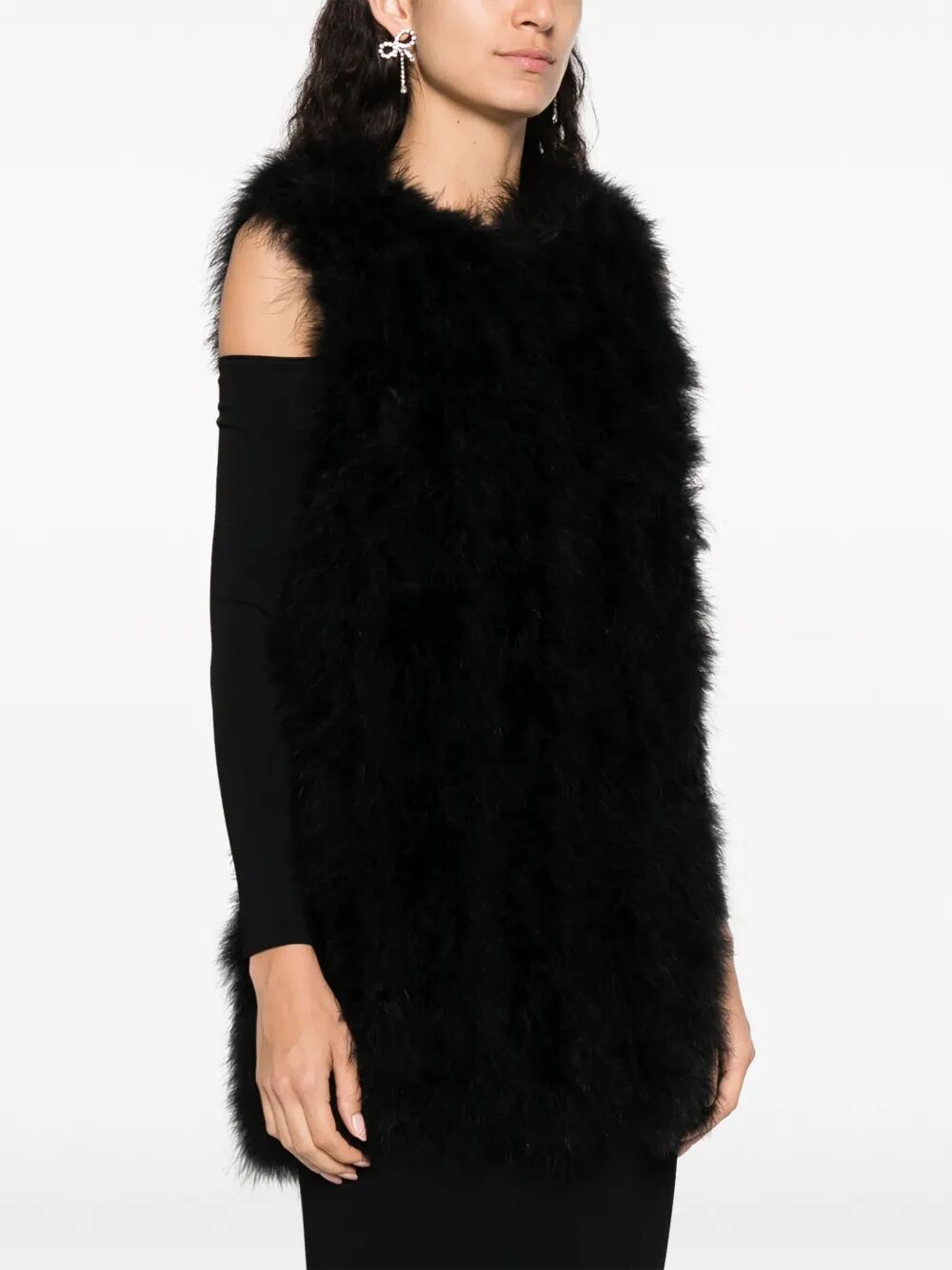 YVES SALOMON Long Feather Vest for Women