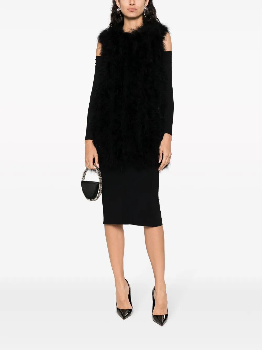 YVES SALOMON Long Feather Vest for Women