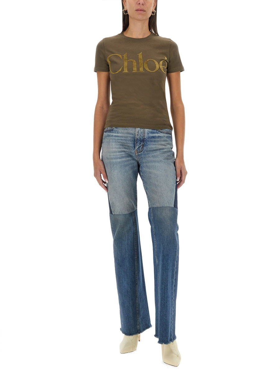 CHLOÉ Classic Logo T-Shirt - Women's Regular Fit