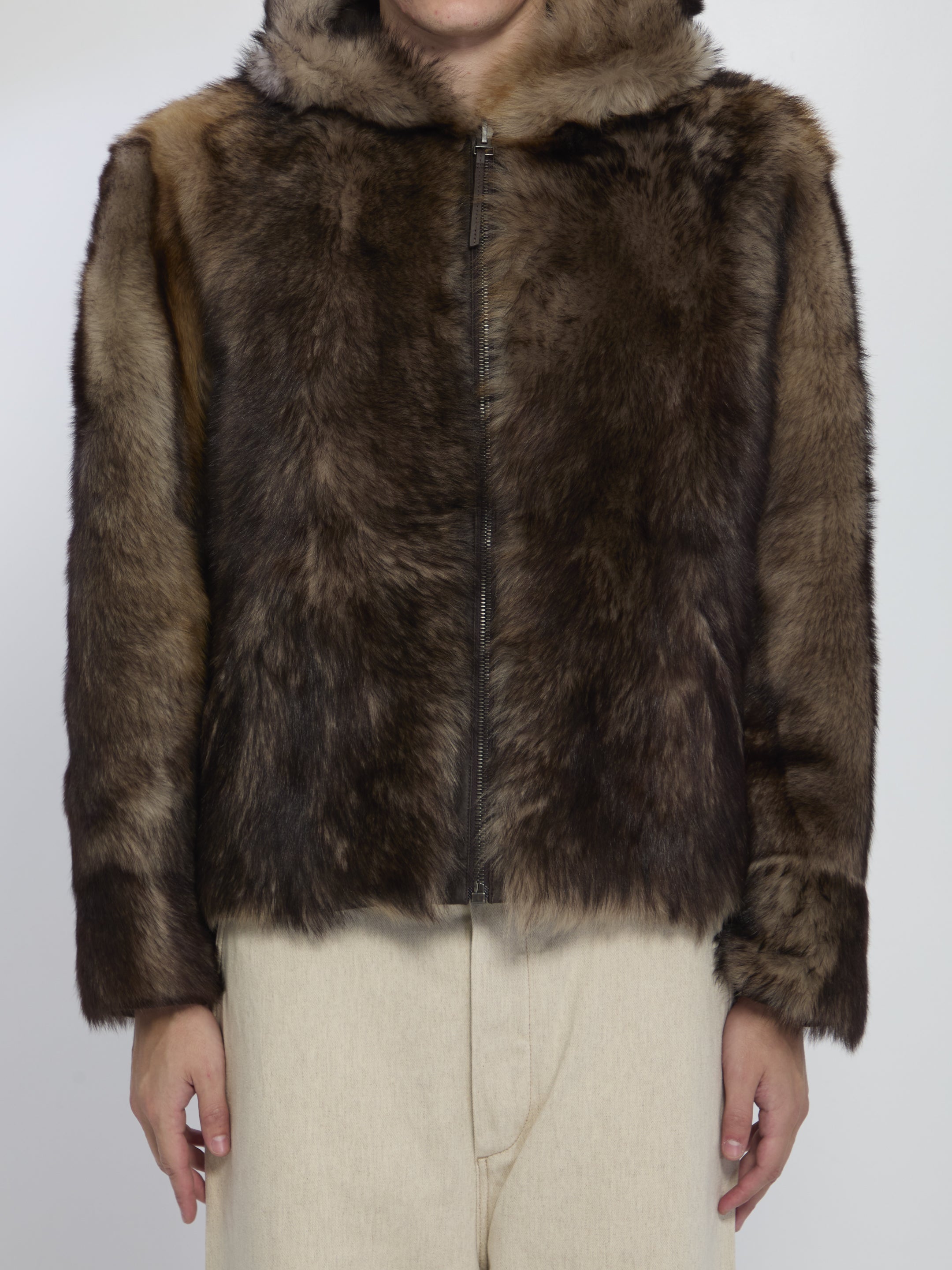 YVES SALOMON Reversible Lamb Fur Jacket - Size 50