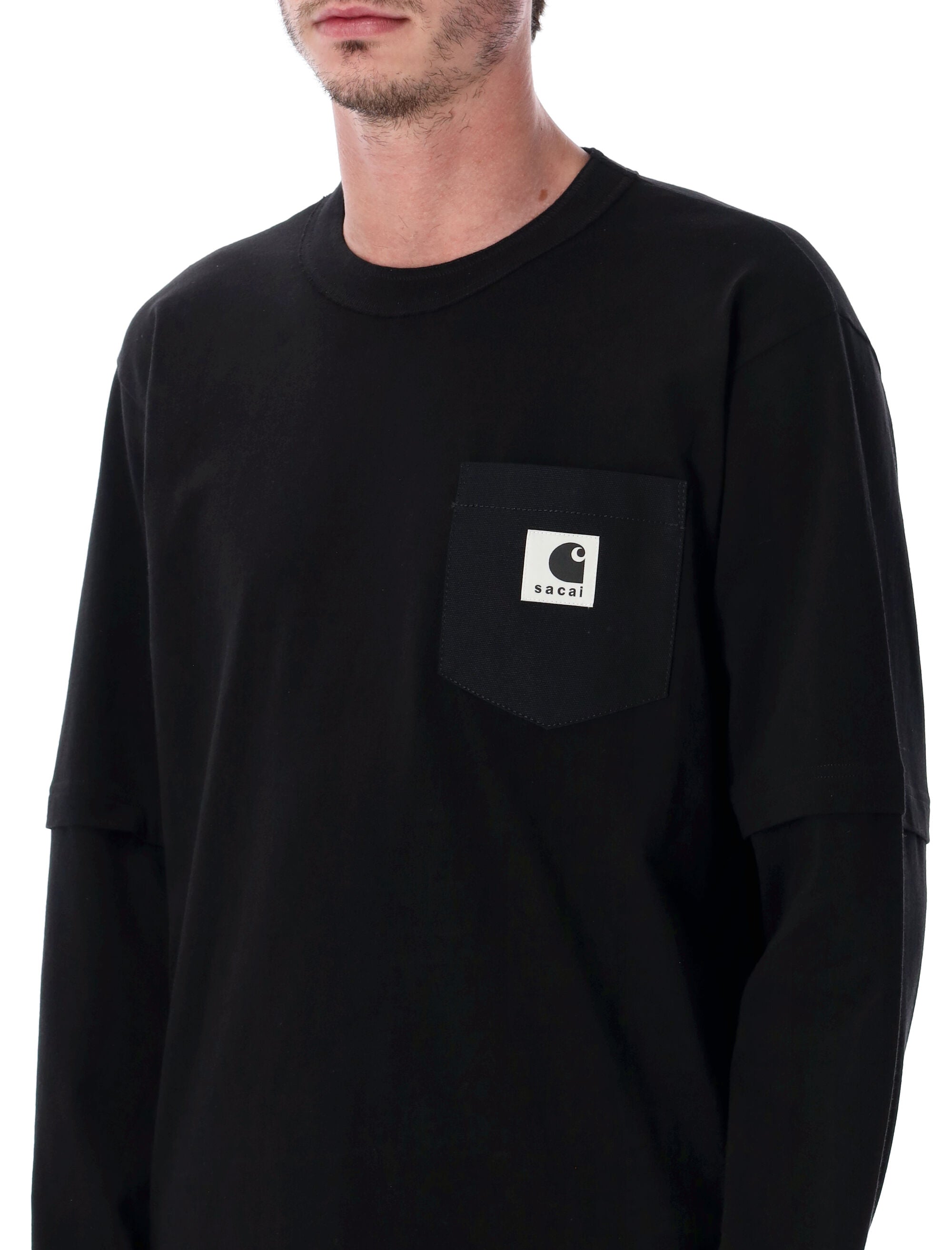 SACAI X CARHARTT WIP Hybrid Long-Sleeve Pocket T-Shirt