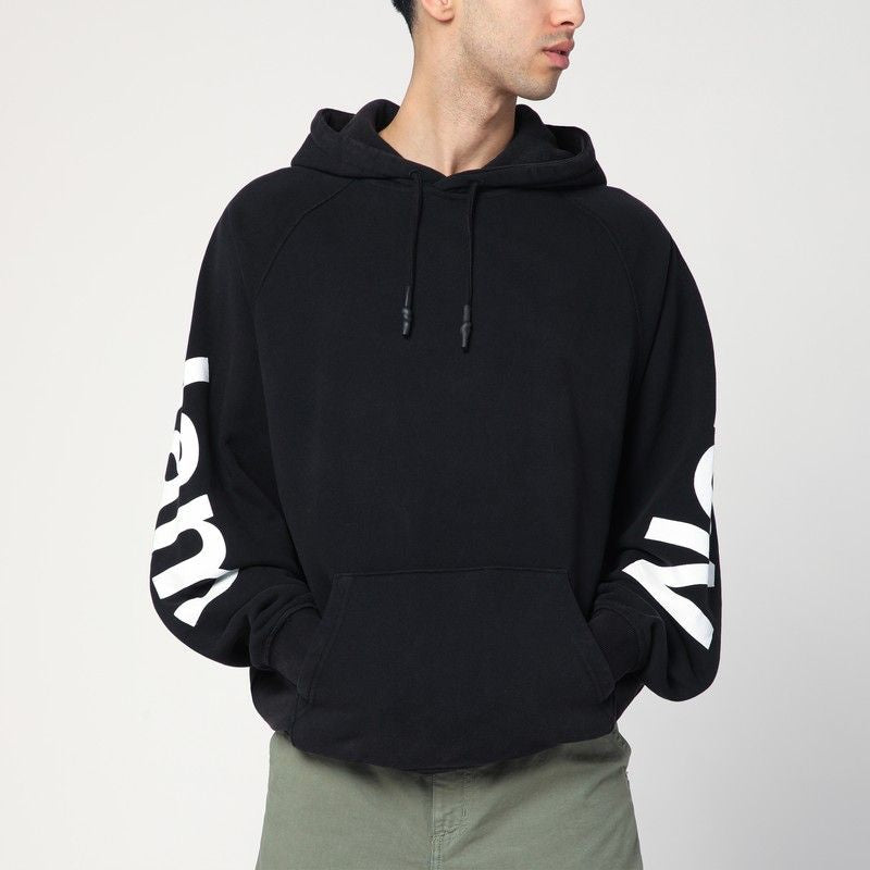 NEW AMSTERDAM SURF ASSOCIATION Oversized Black Sweatshirt with Logo - SS25 Collection
