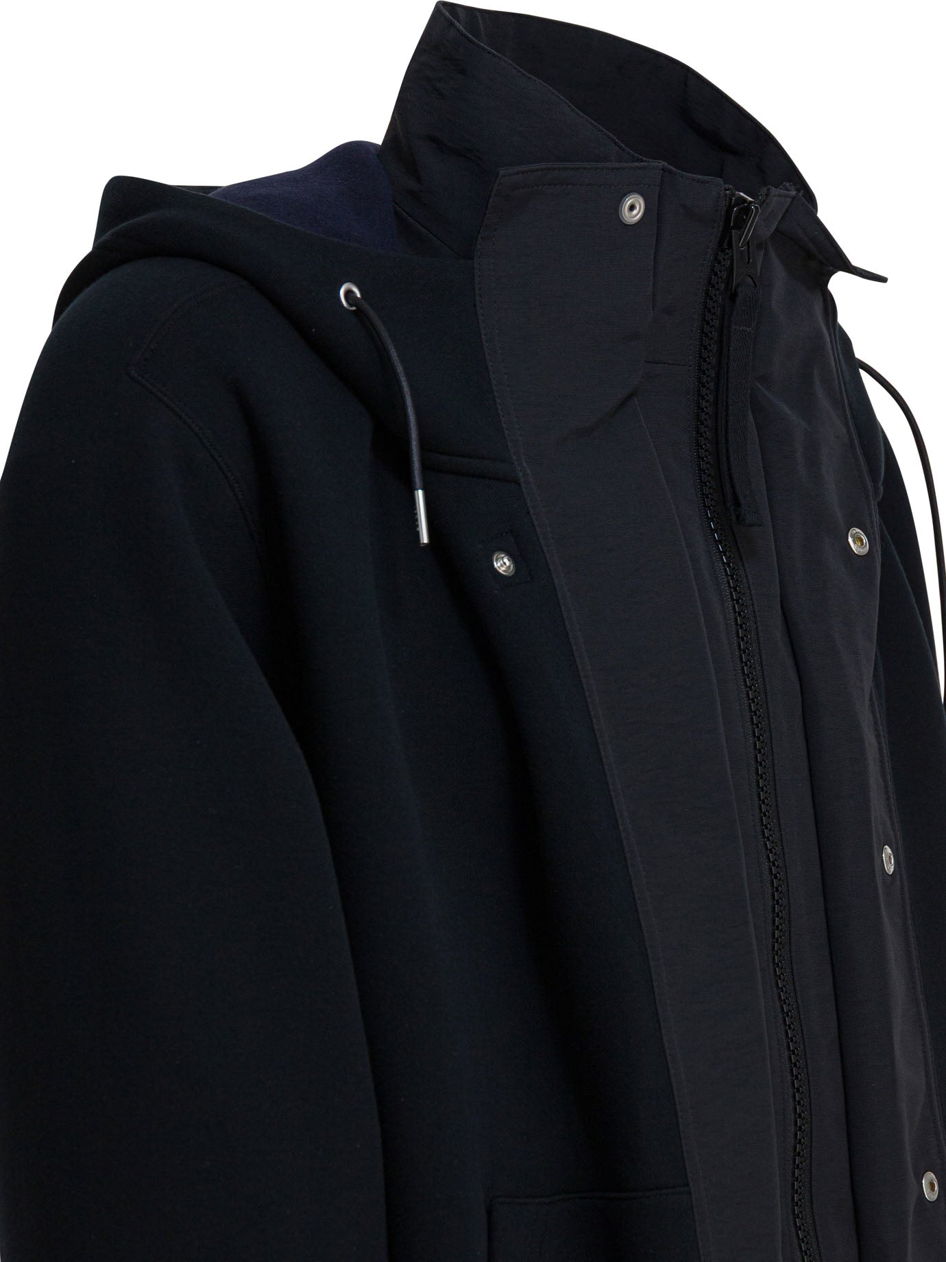 SACAI Cotton Blend Sweatshirt with Grosgrain Hoodie - Men