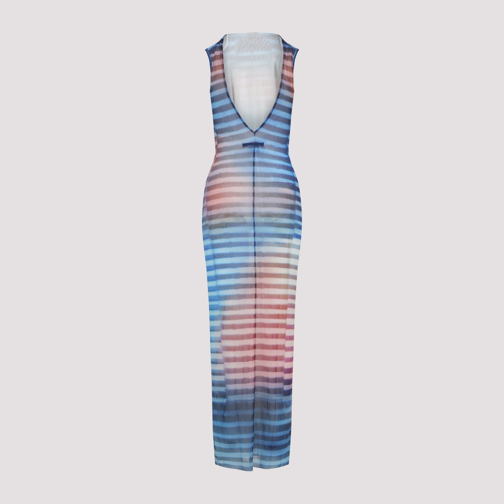 JEAN PAUL GAULTIER Mesh Printed Long Dress