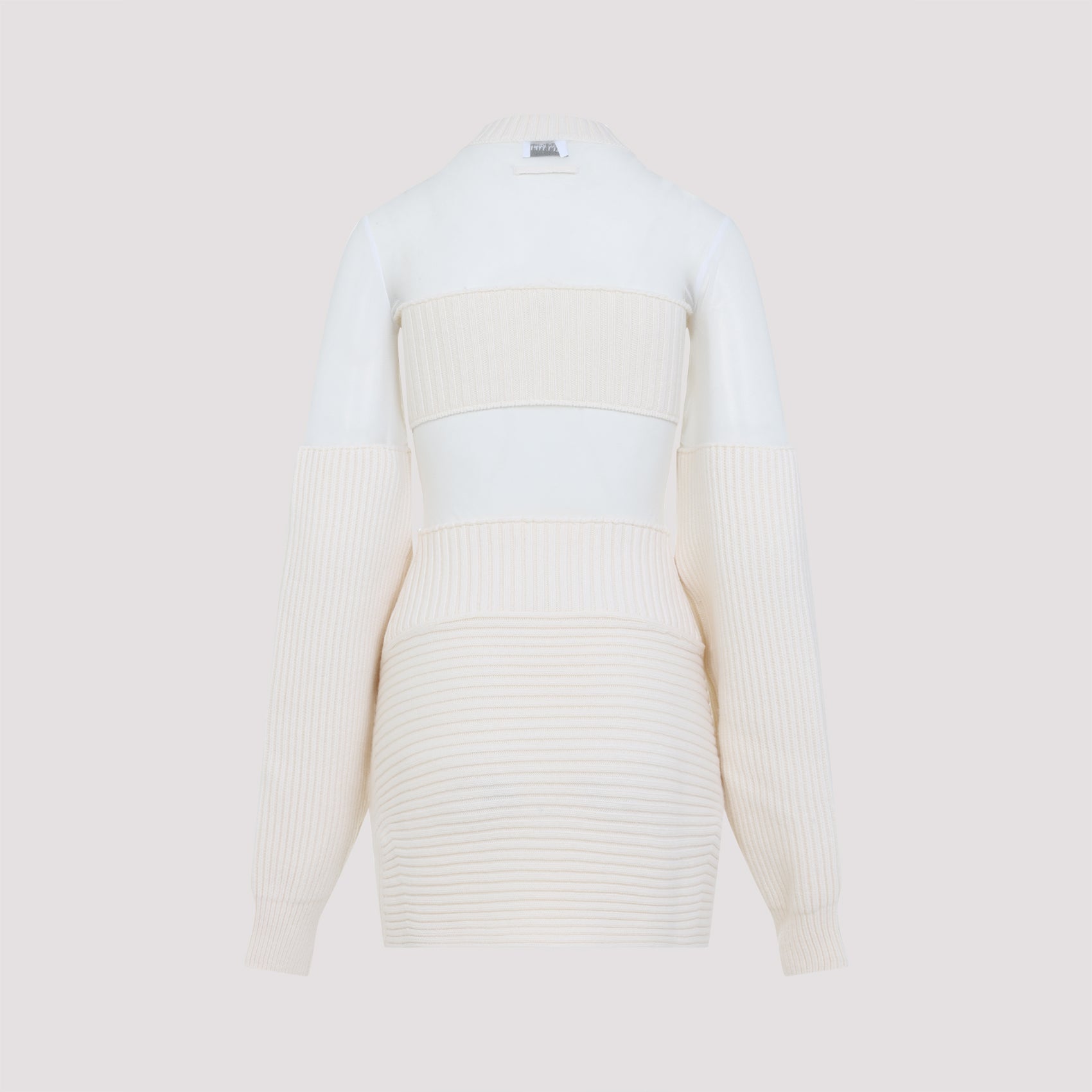 JEAN PAUL GAULTIER Wool Short Dress with Mesh Details