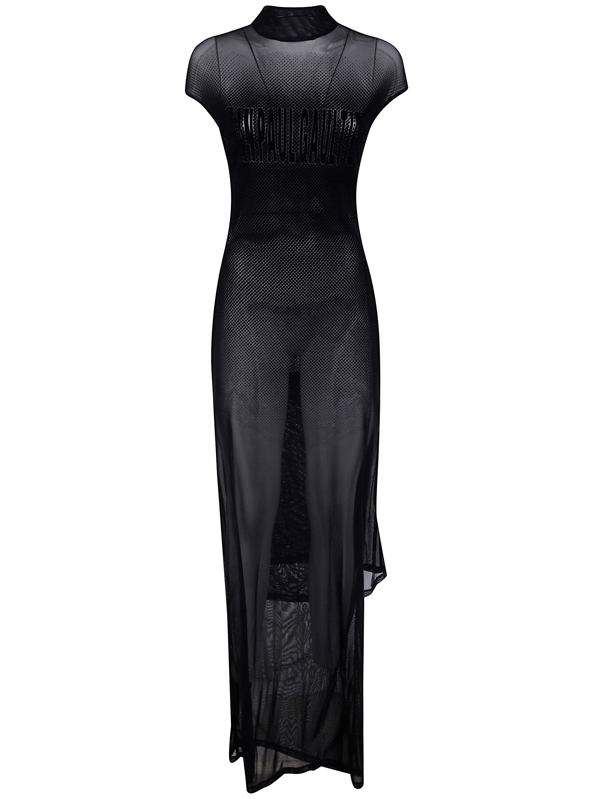 JEAN PAUL GAULTIER Sleeveless Long Dress with Velvet Flock