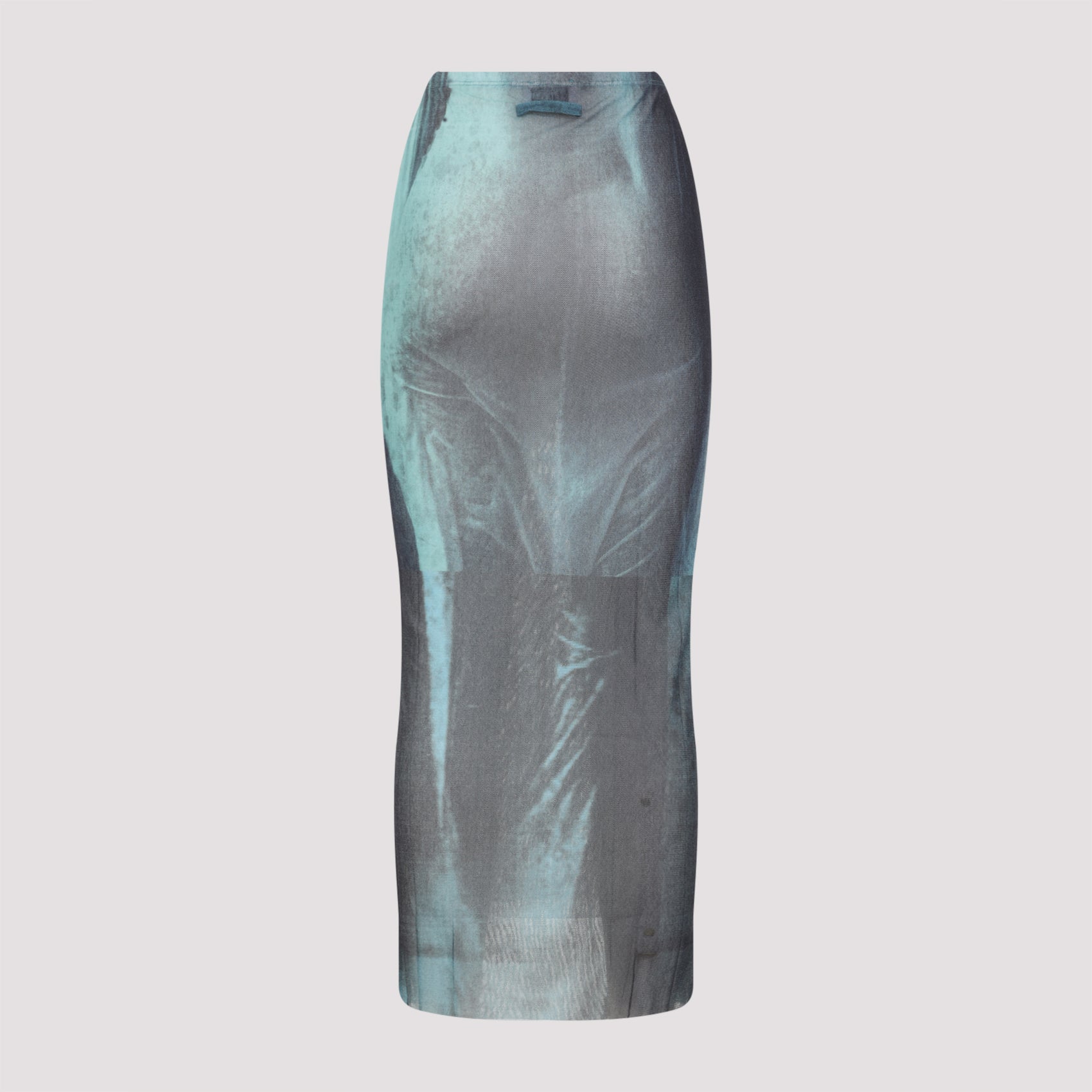 JEAN PAUL GAULTIER Mesh Printed Water Long Skirt