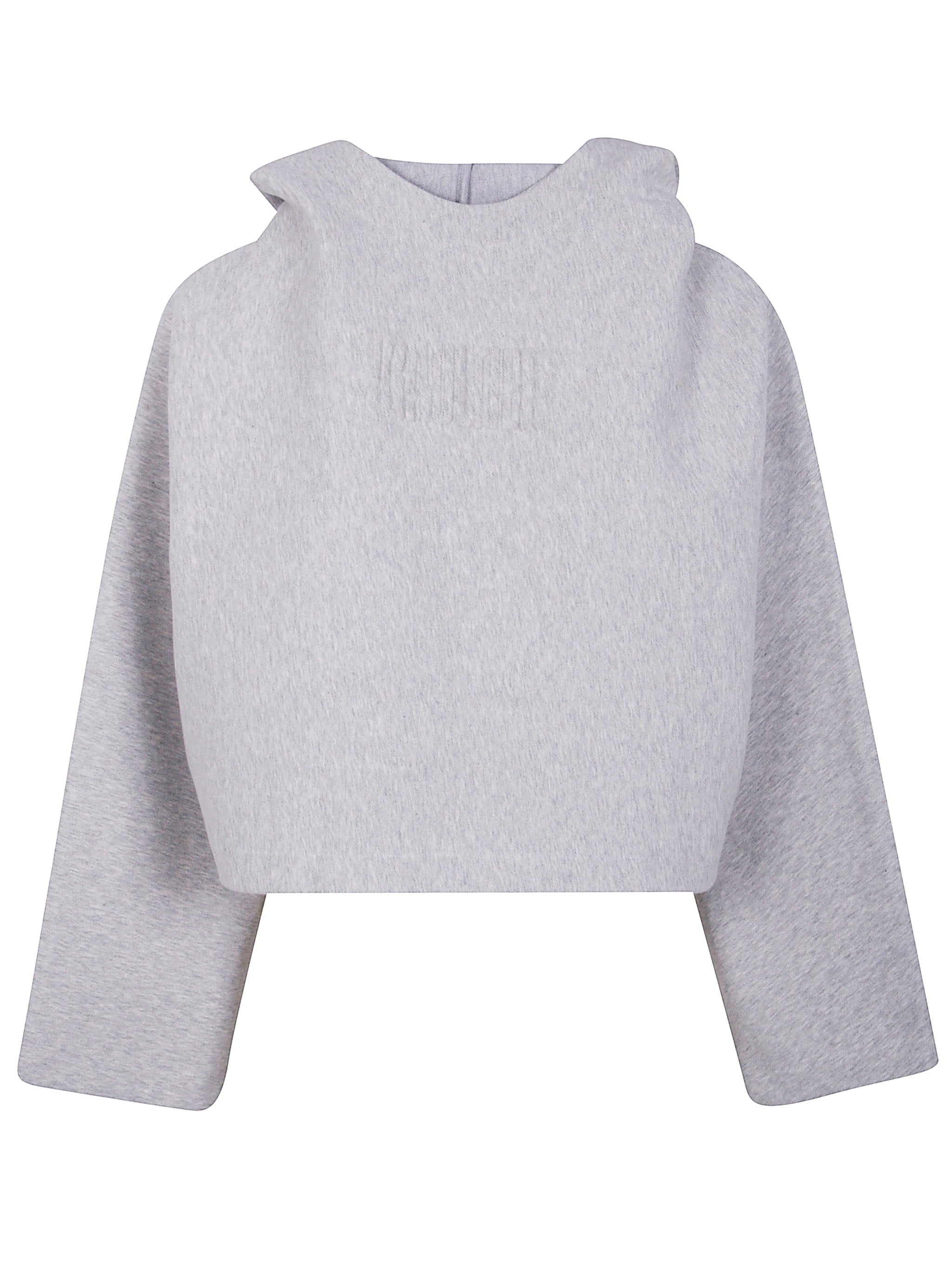 JEAN PAUL GAULTIER Cropped Bat Sleeves Hoodie with Embossing