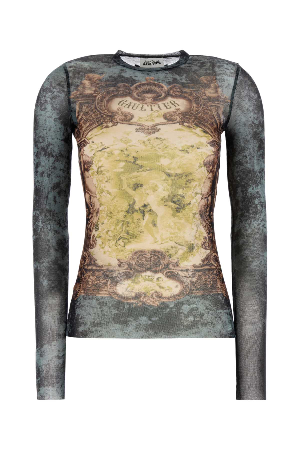 JEAN PAUL GAULTIER Mesh Long Sleeves Top - Printed Medallion