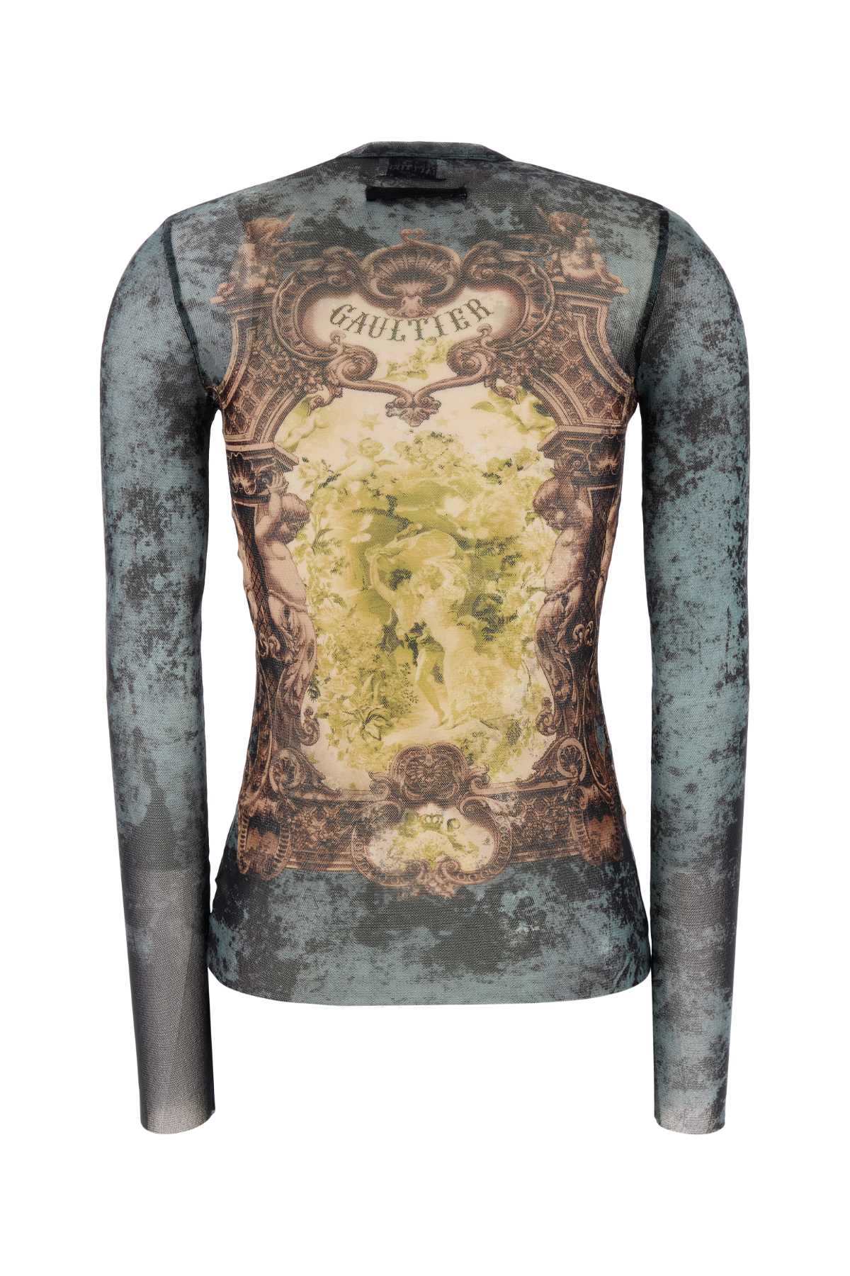 JEAN PAUL GAULTIER Mesh Long Sleeves Top - Printed Medallion