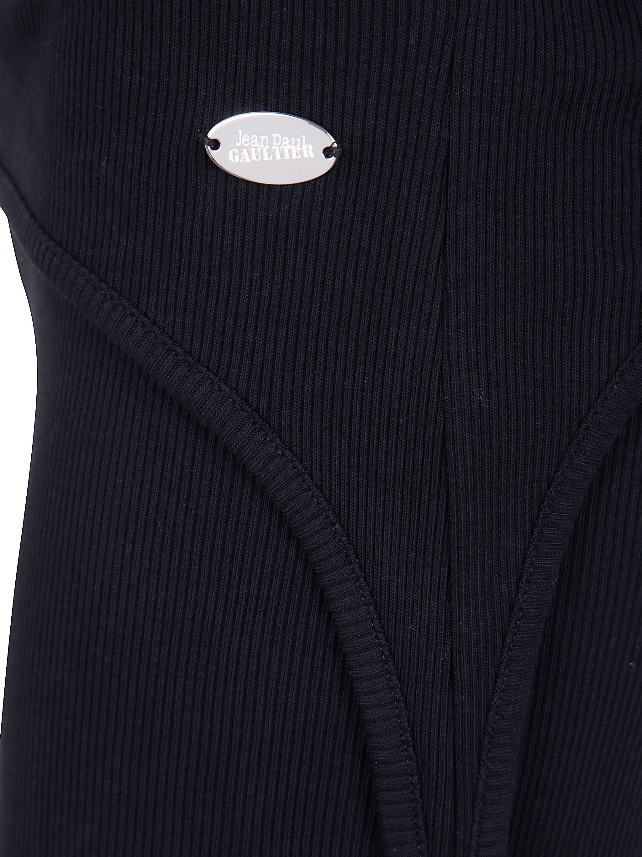 JEAN PAUL GAULTIER Cotton Ribbed Mini Short with Lingerie Garter