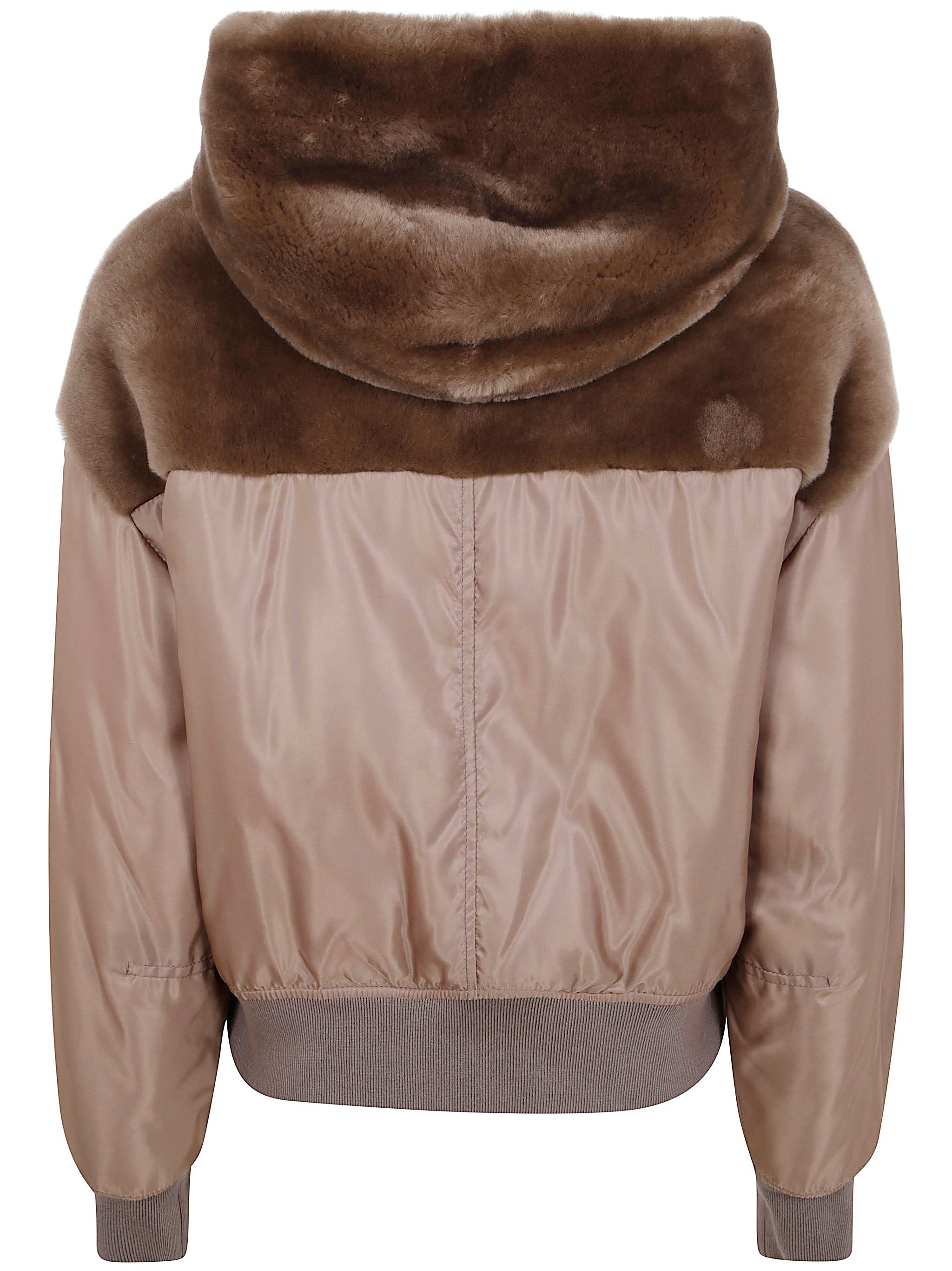 BLANCHA Straight Merino Shearling and Nylon Fabric Jacket