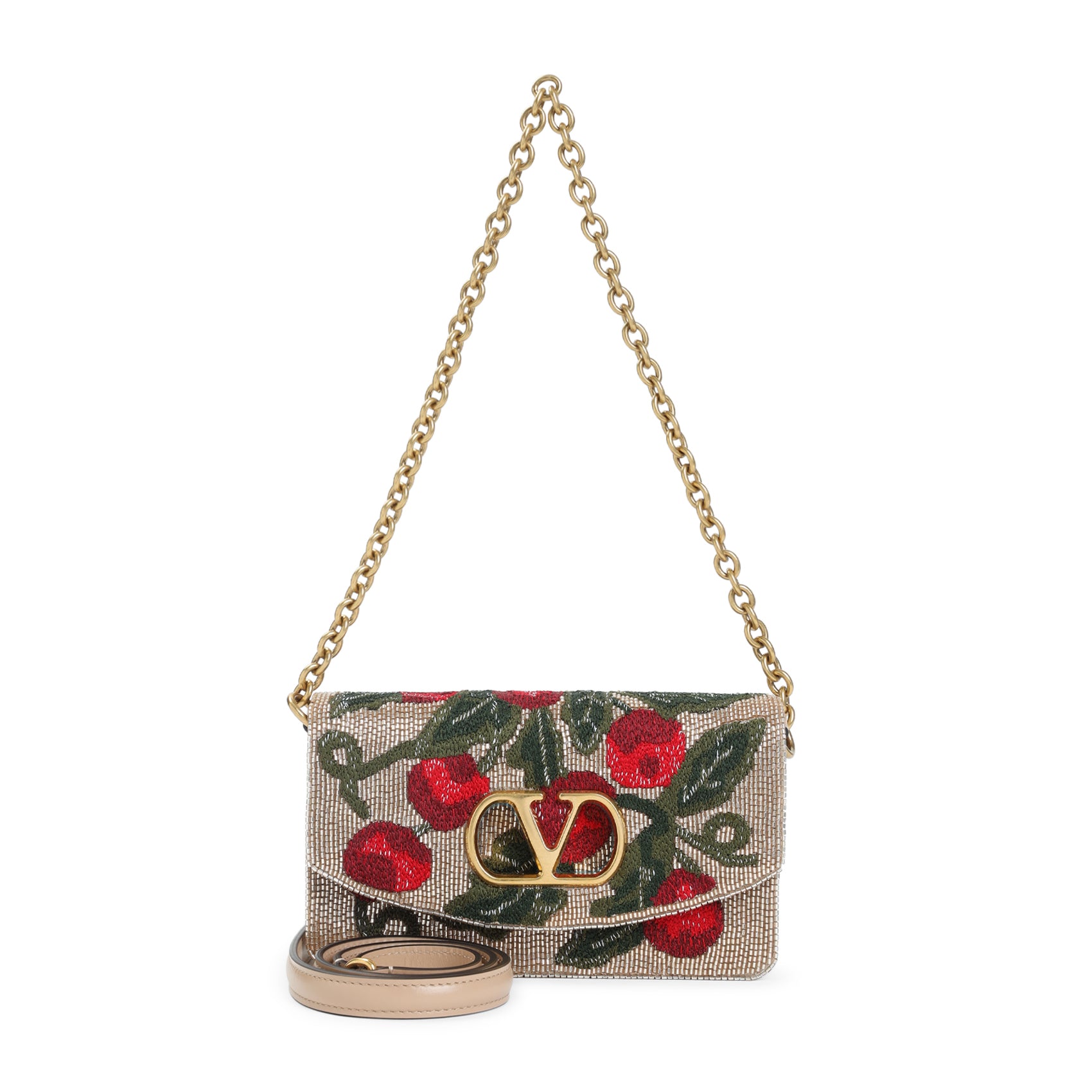 VALENTINO GARAVANI Mini Metallic Leather Clutch