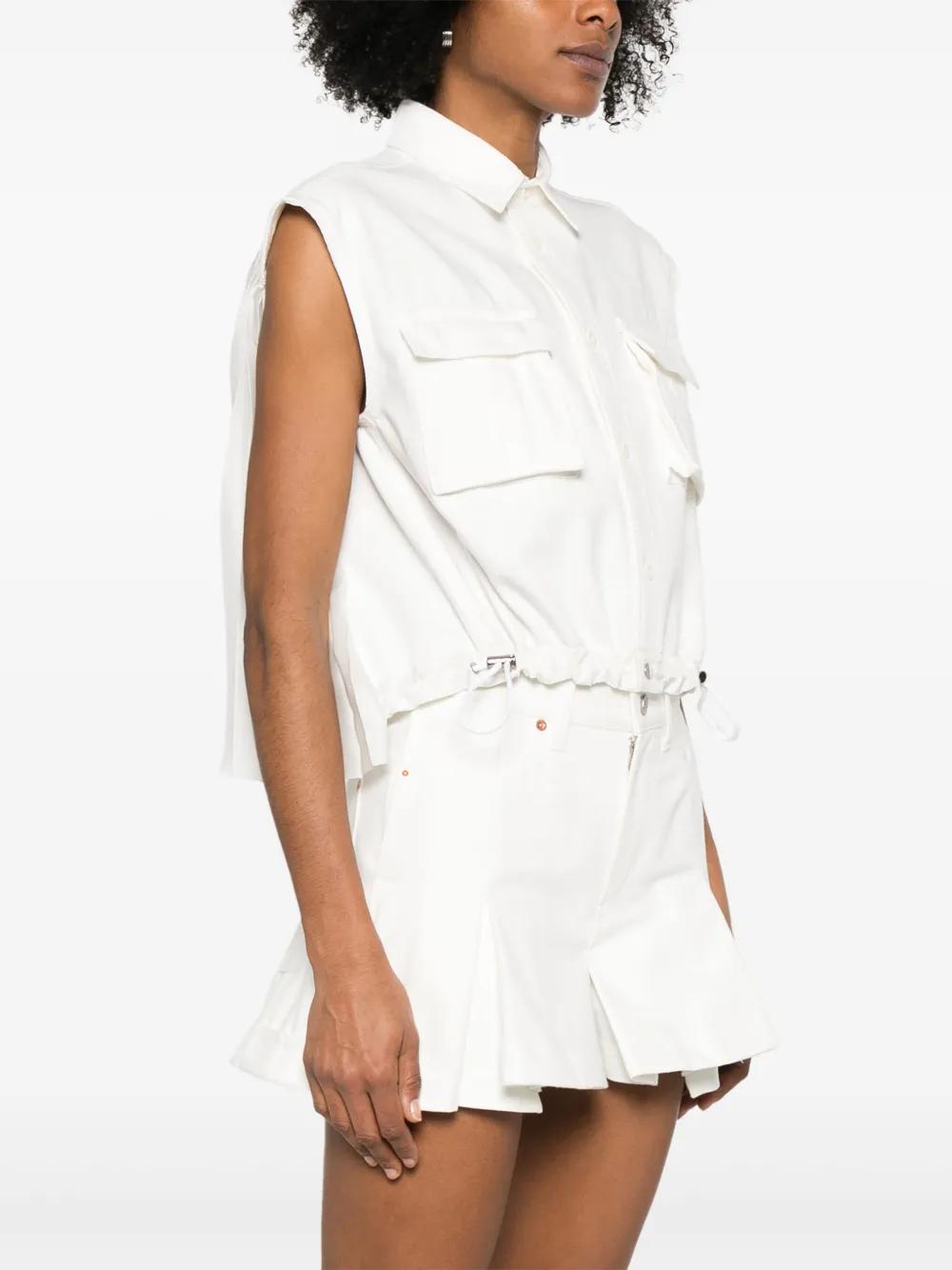 SACAI Sleeveless Denim Mini Shirt