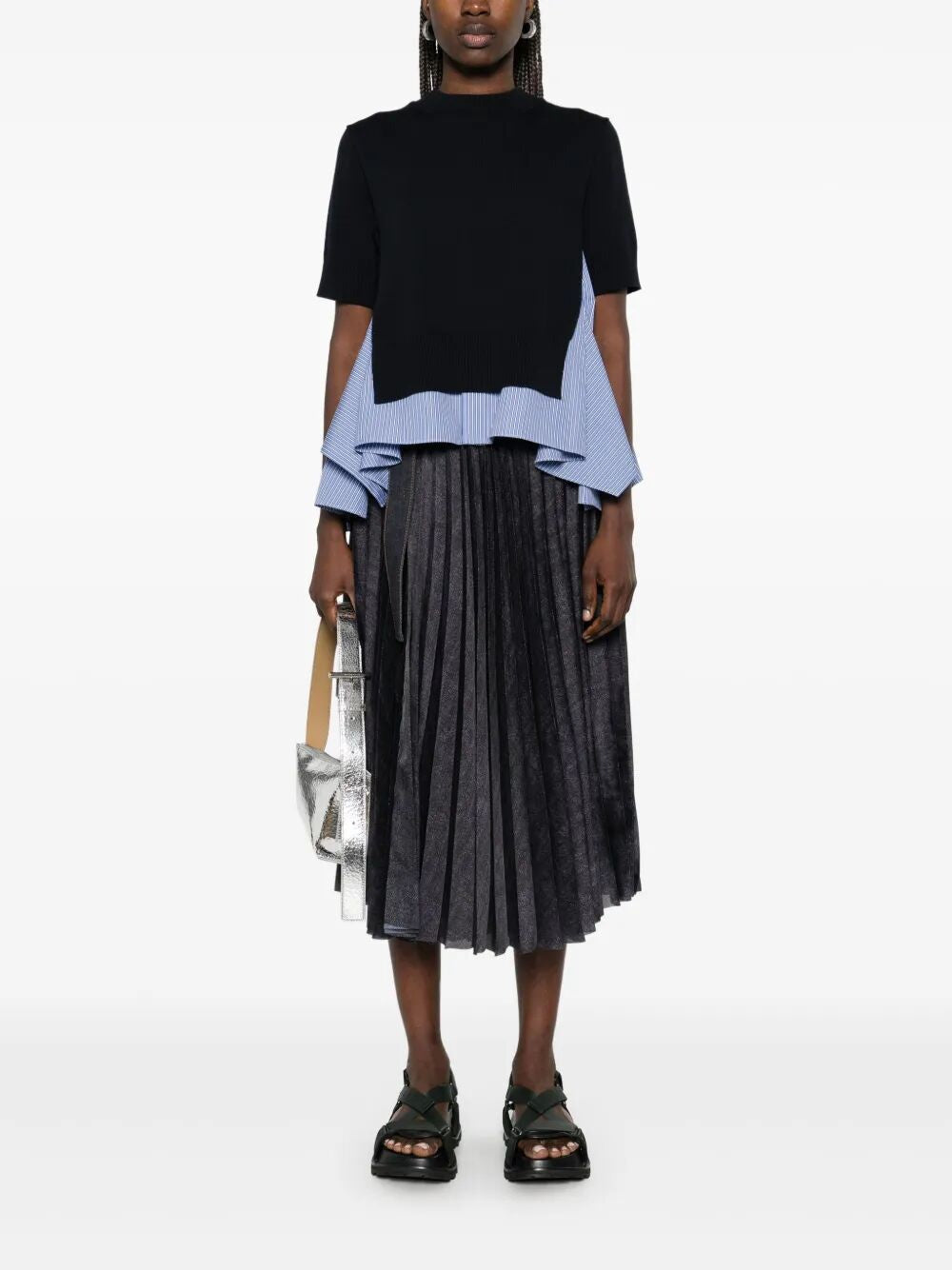 SACAI Denim Mix Mini Skirt