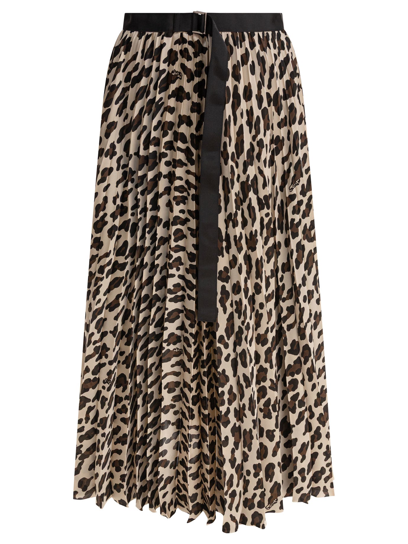 SACAI Leopard Pleated Skirt - Regular Fit