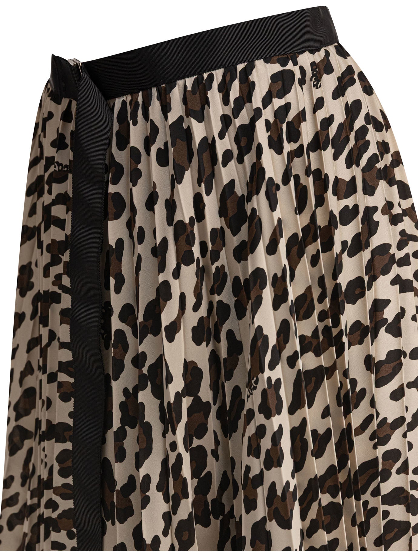 SACAI Leopard Pleated Skirt - Regular Fit