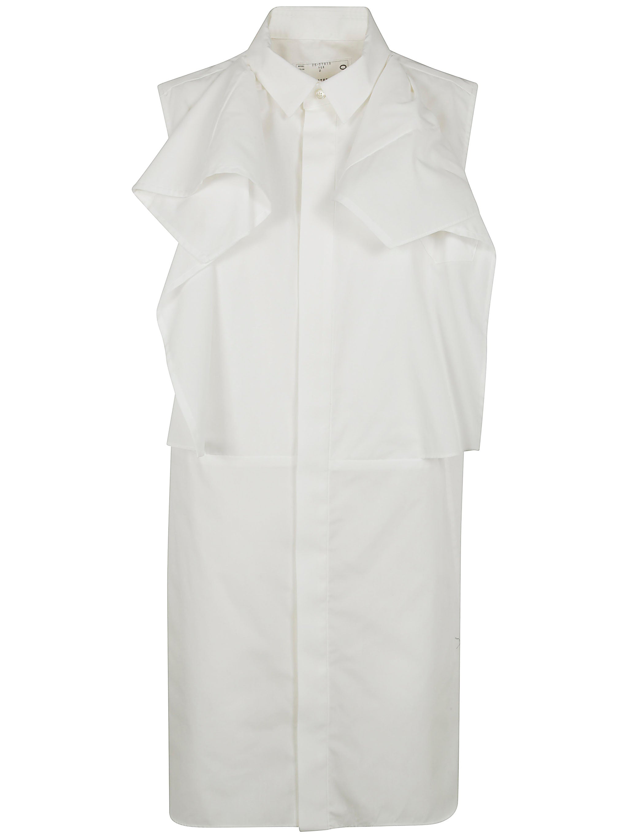 SACAI Women's Mini Ruffle Detail Shirt Dress for SS25