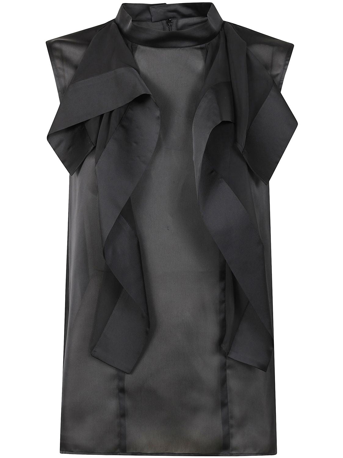 SACAI Satin & Chiffon Pullover