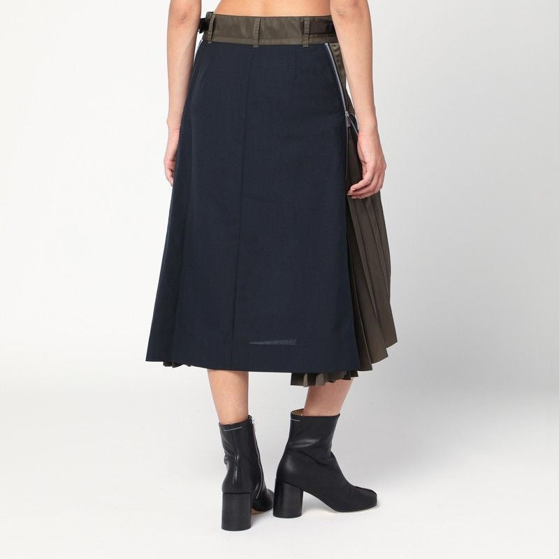 SACAI Tailored Mini Skirt with Pleats and Pockets