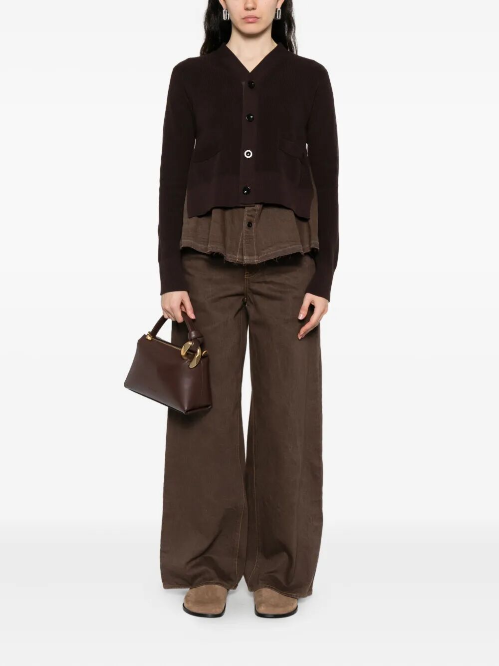 SACAI Wide Leg Denim Pants for Women - FW25 Collection