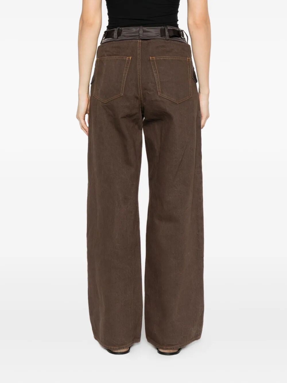 SACAI Wide Leg Denim Pants for Women - FW25 Collection