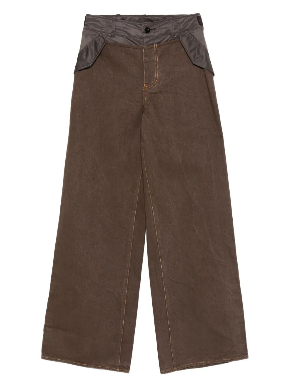 SACAI Women's Straight Cut Denim Pants with Adjustable Straps