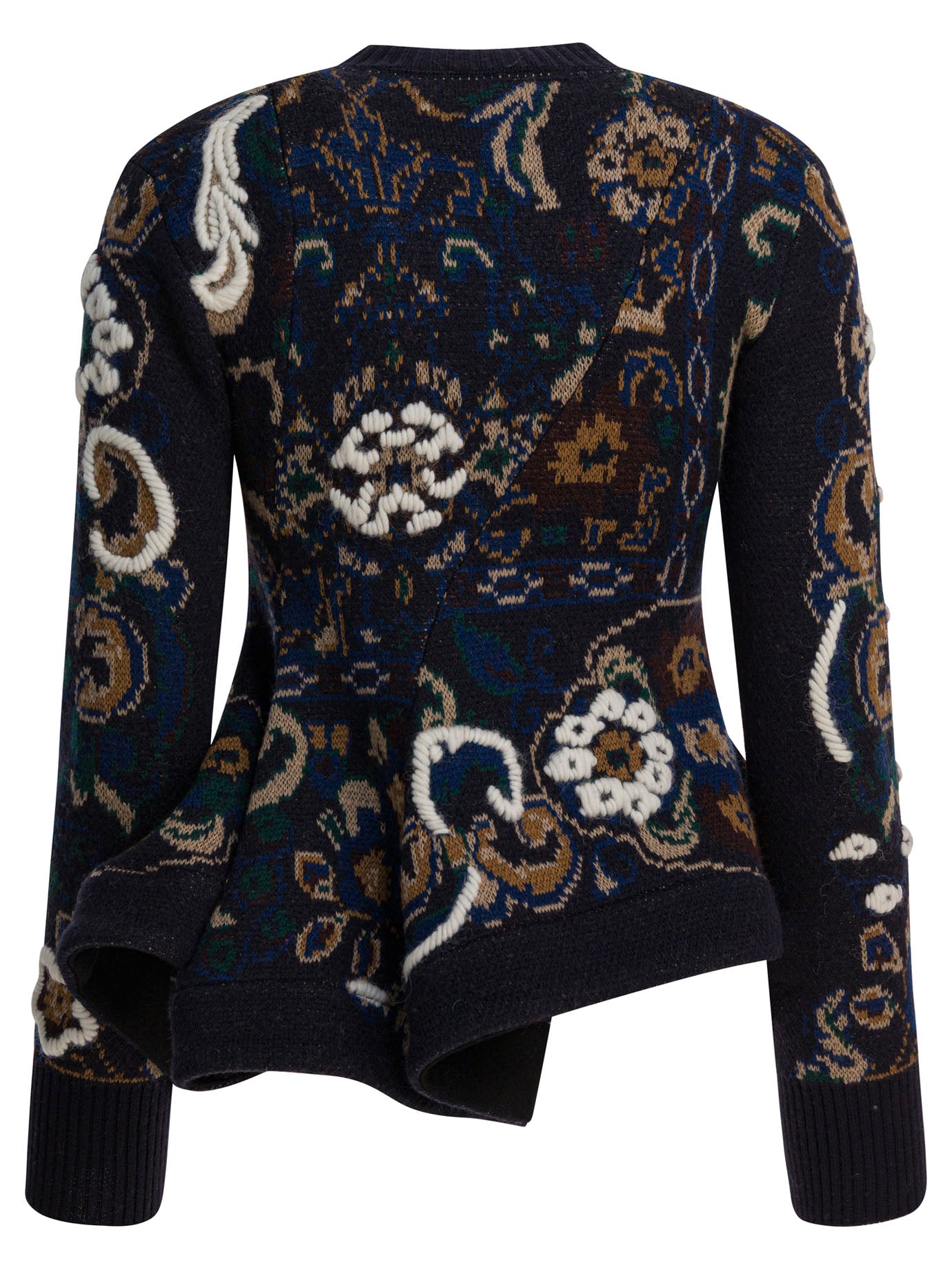SACAI Floral Jacquard Knit Sweater - Regular Fit