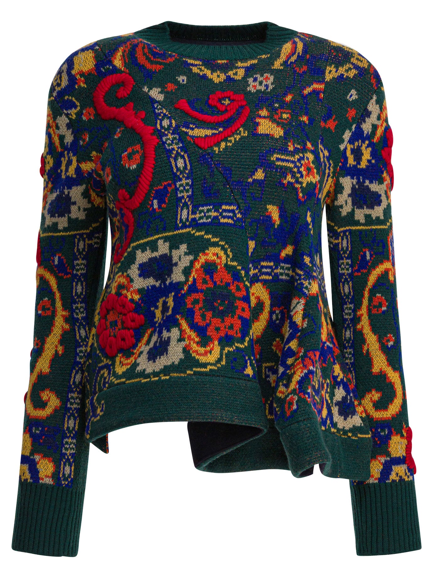 SACAI Floral Jacquard Knit Pullover for Women - FW25