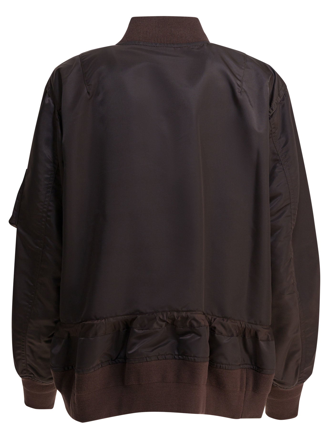 SACAI Oversized Fit Nylon Twill Bomber Jacket for Women