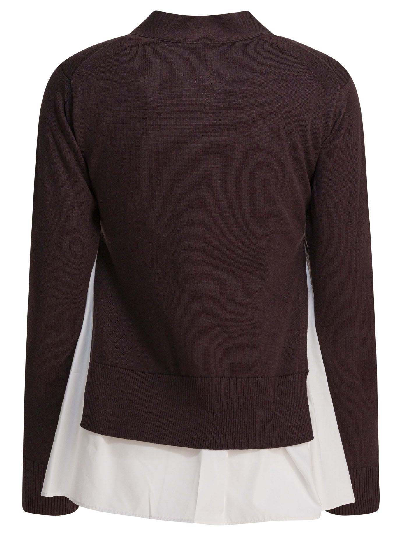 SACAI Knitwear Poplin Blend Cardigan