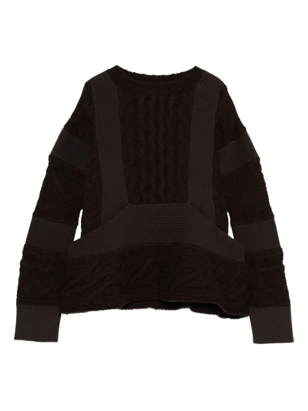 SACAI Wool Knit Round Neck Pullover - FW25 Collection