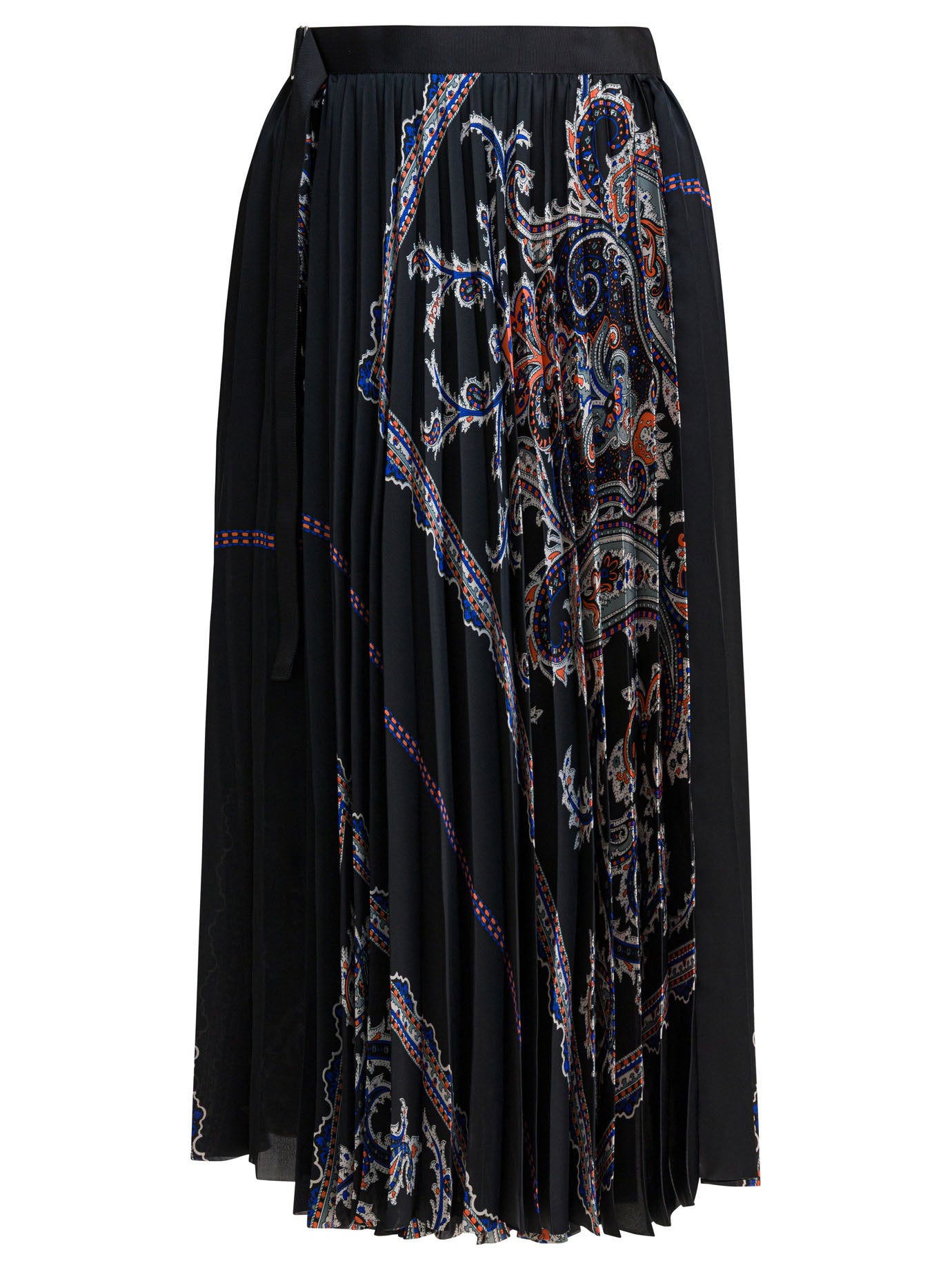 SACAI Pleated Paisley Print Skirt