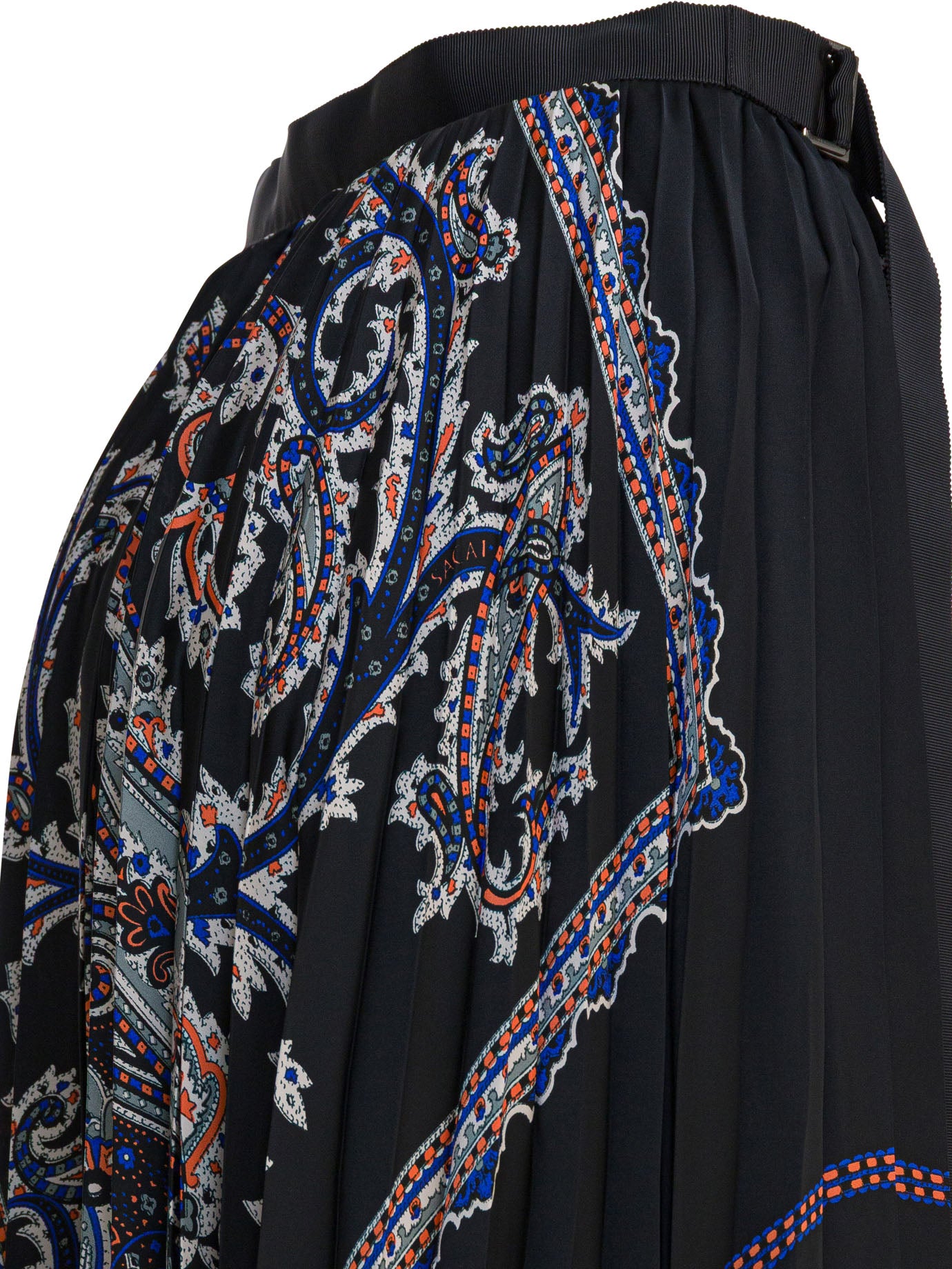 SACAI Pleated Paisley Print Skirt