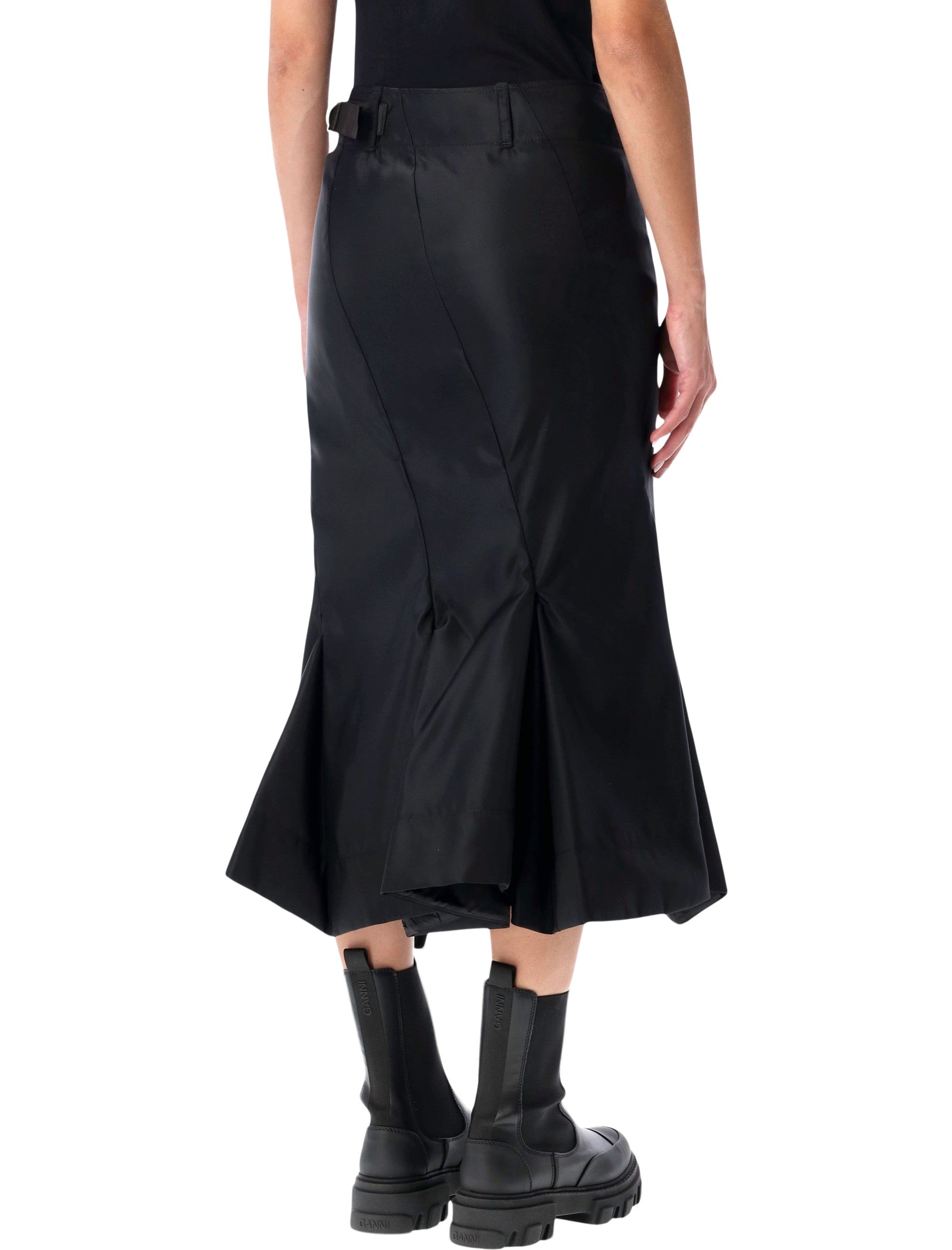SACAI Utility-Inspired Midi Skirt with Diagonal Zip - Size 2