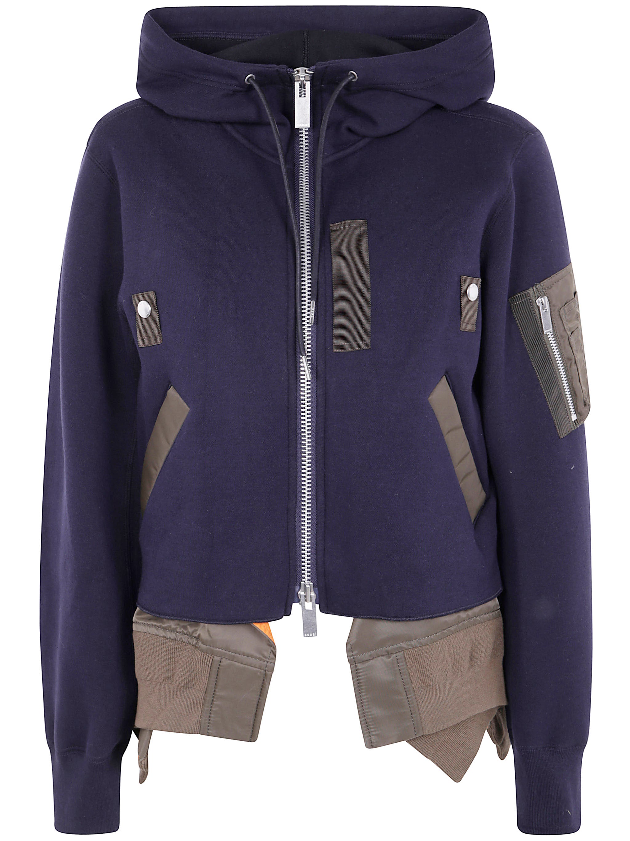 SACAI Sponge Sweat X Nylon Twill Hoodie for Women