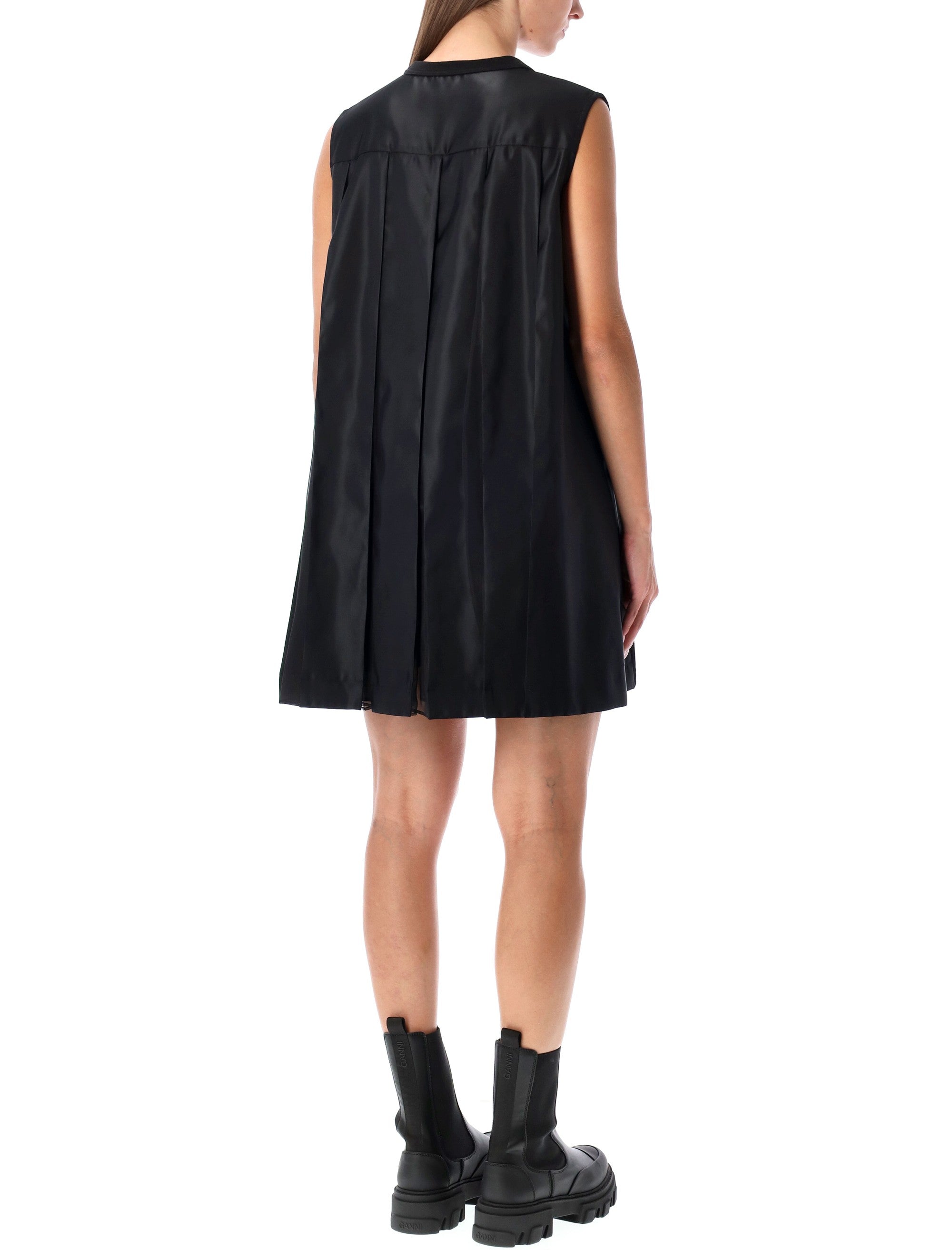 SACAI Mini Dress with Contrasting Pleated Back