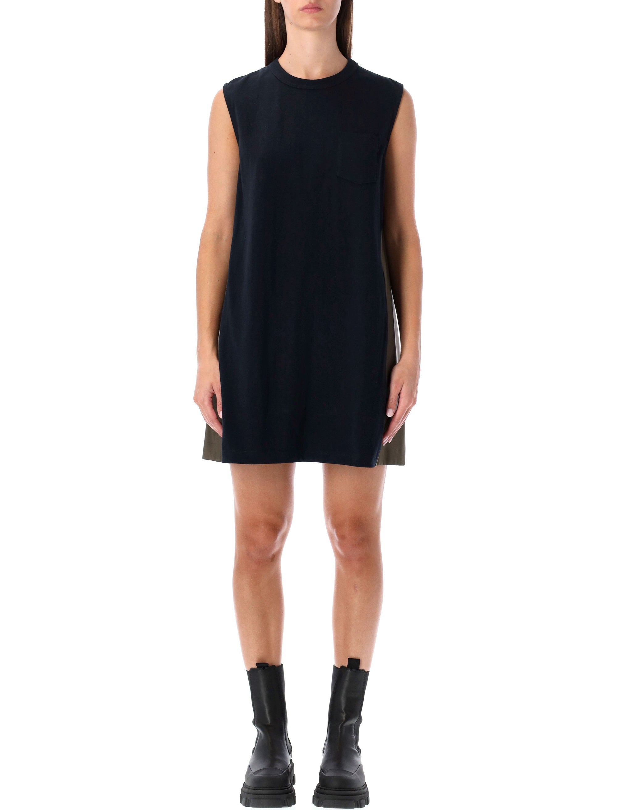 SACAI Sleek Mini Dress with Pleated Back