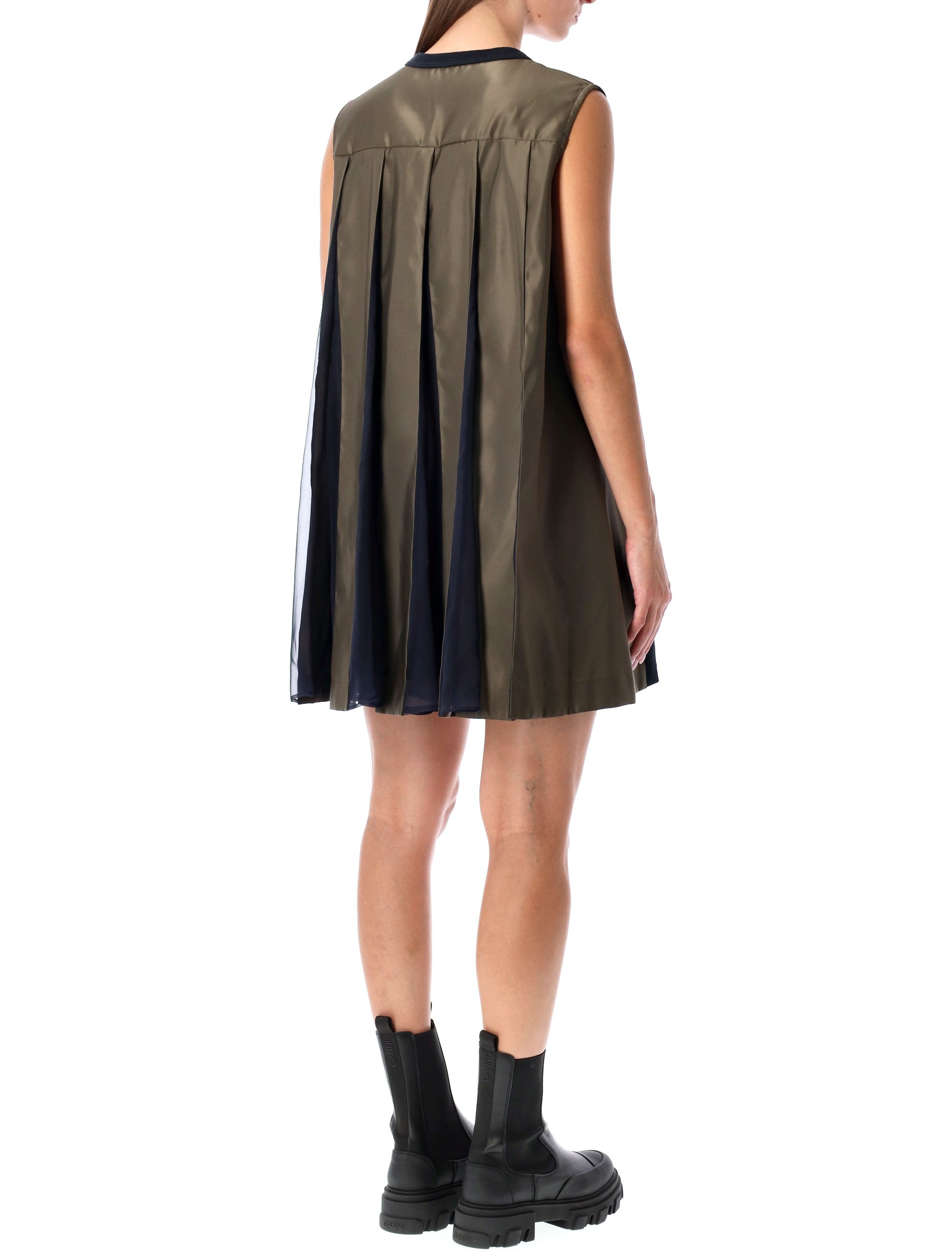 SACAI Sleek Mini Dress with Pleated Back