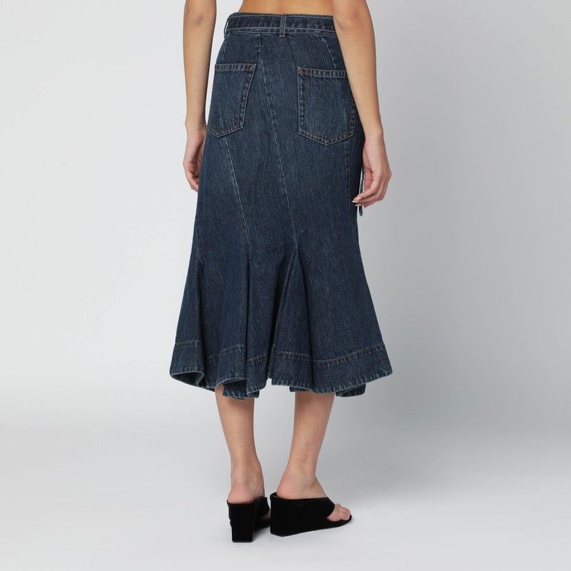 SACAI Asymmetric Denim Mini Skirt
