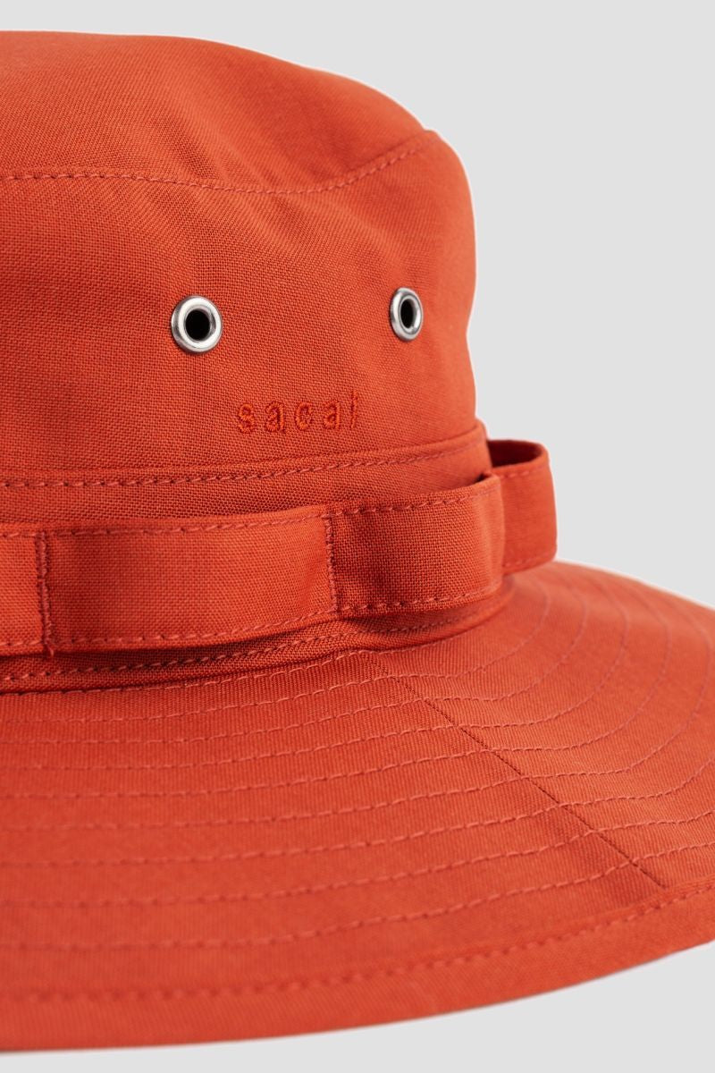 SACAI Stylish Cotton Hat with Drawstring & Embroidered Logo