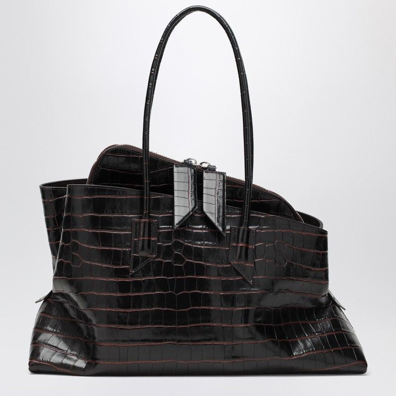 THE ATTICO Medium Crocodile-Embossed Handbag